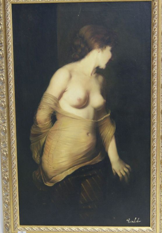 Dipinto ad olio su tela,  NUDO FEMMINILE firmato, cm 100x60