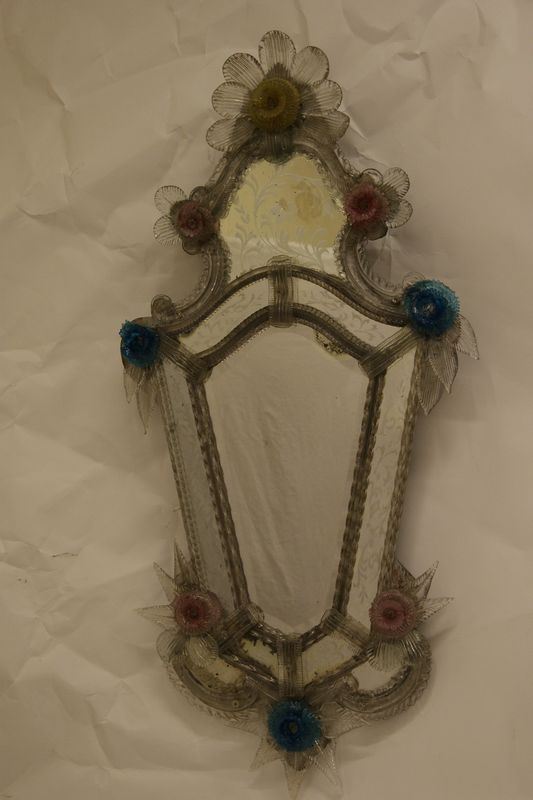 Ventola, Venezia sec.XIX, in vetro di murano,  alt.cm 105, difetti e mancanze