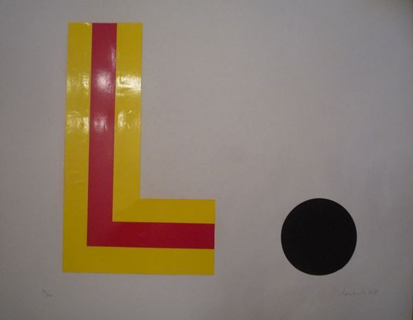 Sergio Lombardo  ASTRATTO litografia es. nÂ° 85/100 cm 48x57