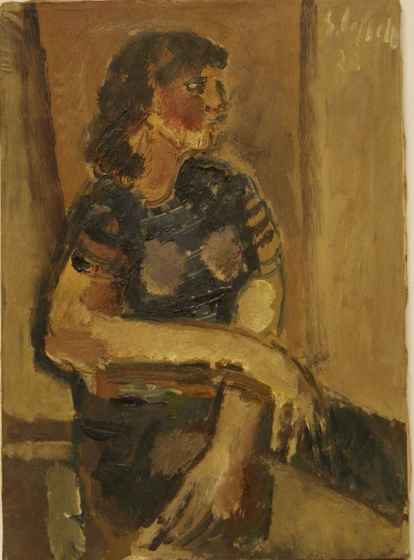 Emanuele Cappello,  FIGURA FEMMINILE,  dipinto ad olio su tela, cm 70x50