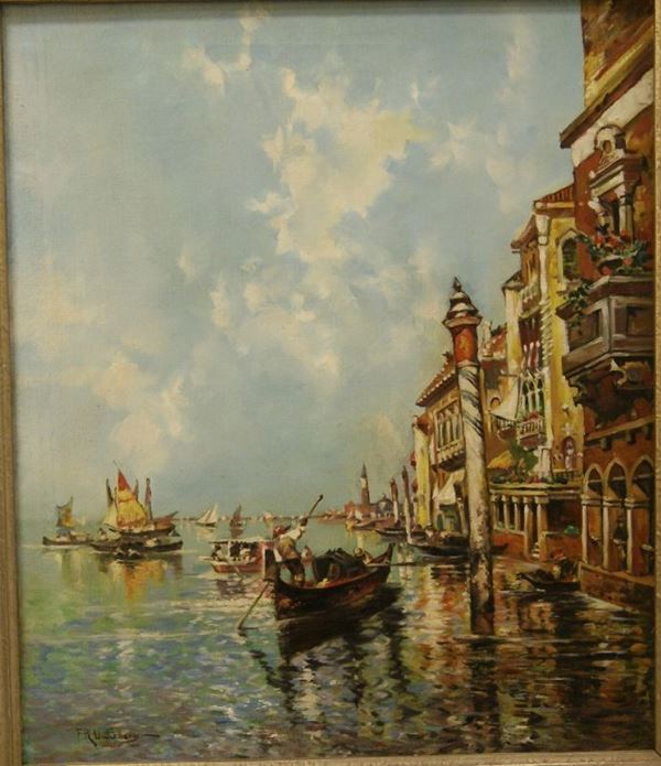 F. R. Unterberger,  VENEZIA,  olio su tela, cm 54x46