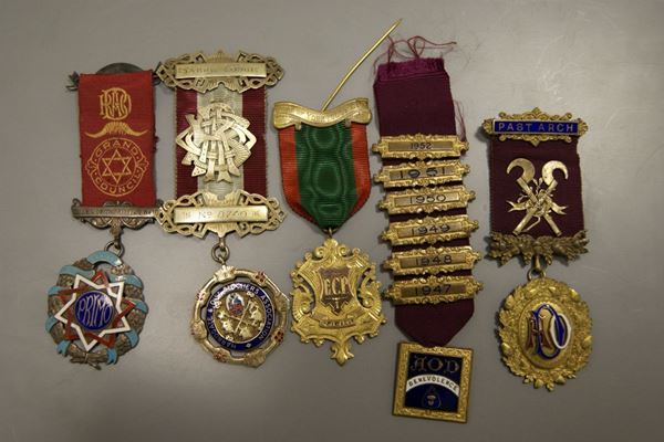Cinque medaglie Masoniche, inizi del sec. XX