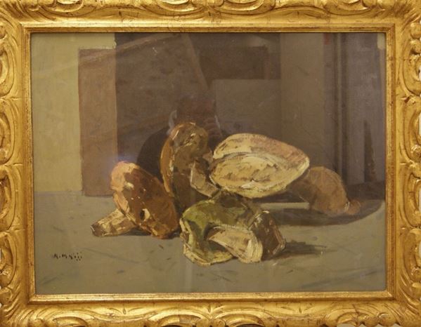 Dipinto NATURA MORTA olio su compensato, cm 58x78 indistintamente firmato