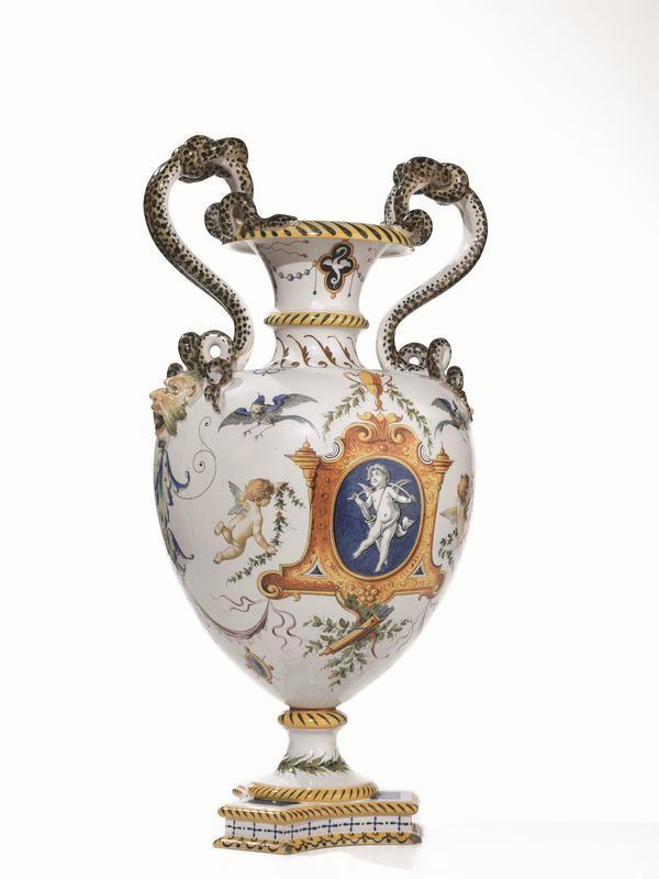 Scuola sec. XVIII  MADONNA CON BAMBINO E PUTTI olio su tela, cm 24x16