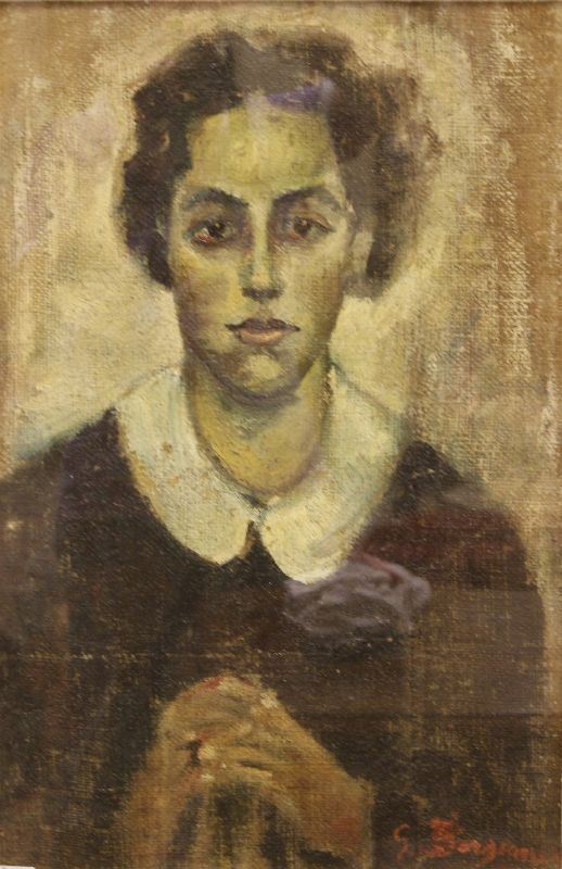 Guido Borgianni, (New York 1915- Firenze 2011) FIGURA FEMMINILE olio su tela, cm 62x41