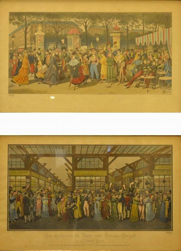 Coppia di stampe Francia, sec.XIX PERSONAGGI cm 28,5x56,5