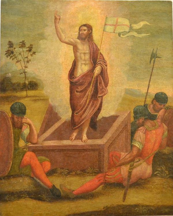 Scuola Italiana, sec.XVIII RESURREZIONE DI CRISTO olio su tavola, cm50x40