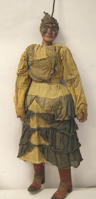 Marionetta, inizi sec. XX, in legno, cm 95, danni