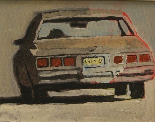 Federico Fiorentini ( Milano 1972 ) AUTO olio su tela, cm 25x20  - Asta Arredi e Oggetti d'Arte, Mobili e Dipinti Antichi - Poggio Bracciolini Casa d'Aste