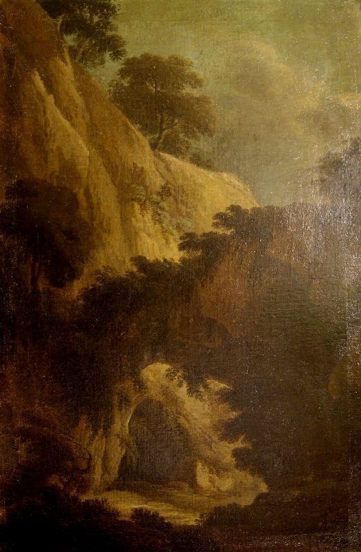Scuola italiana, sec. XVIII PAESAGGIO olio su tela, cm 94,5x 143 restauri  - Asta Decorazione di interni - Poggio Bracciolini Casa d'Aste