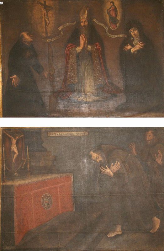 Scuola italiana, sec. XVIII SOGGETTI RELIGIOSI coppia di dipinti ad olio su tela, cm 131x176 ciascuno  lievi danni