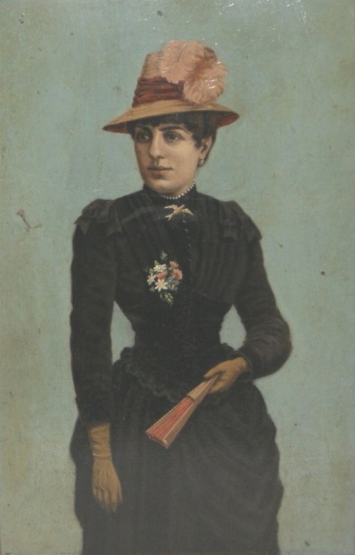 Scuola italiana, sec.XIX GENTILDONNA olio su tavoletta, cm 29x18