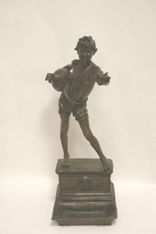 Scultura, Napoli, sec. XX, ACQUAIOLO, in bronzo, alt. cm 53