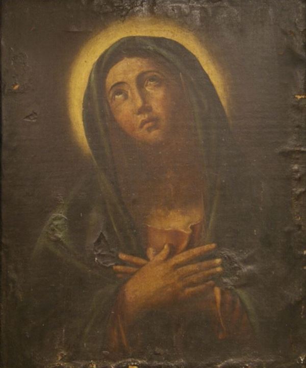 Scuola italiana, sec. XVIII MADONNA olio su tela, cm 74x61