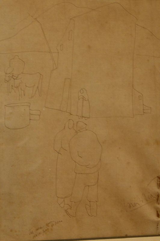 Lorenzo Viani (Viareggio 1882- Ostia 1936) TU NON DICI PIU' IL VERO disegno su carta, cm 20x29