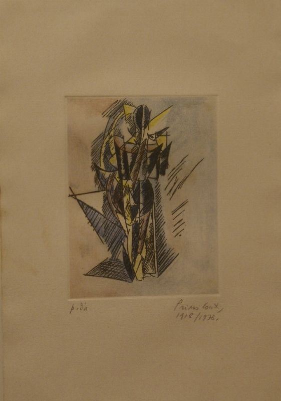 Primo Conti (Firenze 1900-Fiesole 1988) ASTRATTO  acquaforte su carta, cm 50x35