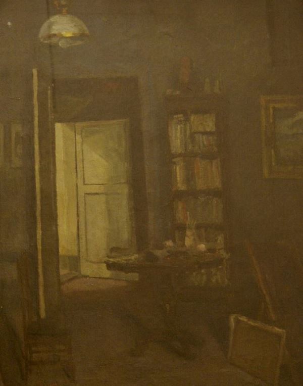 Gino Paolo Gori (Firenze 1911-1991) UN ANGOLO DEL PROPRIO STUDIO olio su tela, cm 62x50 datato 1946