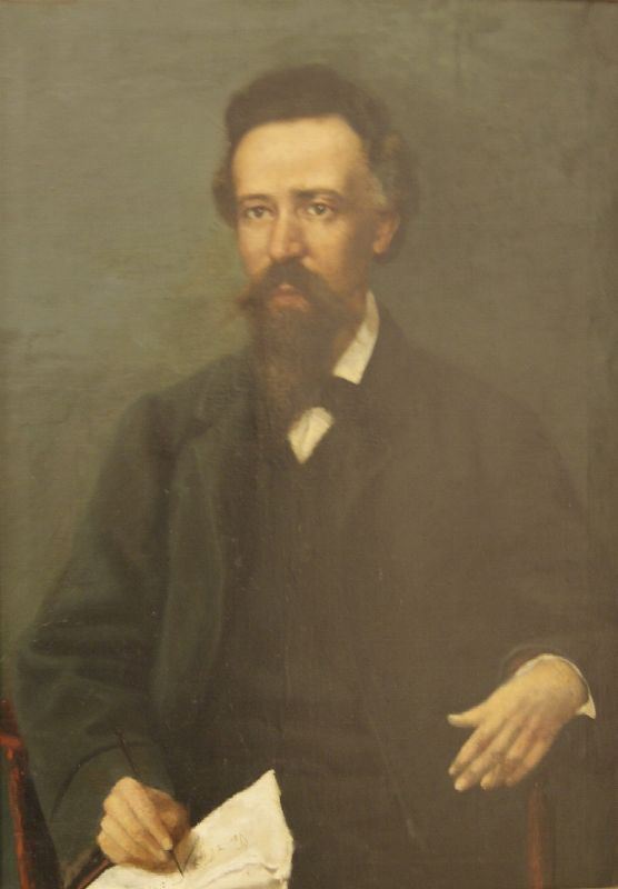 Scuola italiana serc.XIX RITRATTO DI GENTILUOMO olio su tela, cm 100x70 firmato Pasinetti