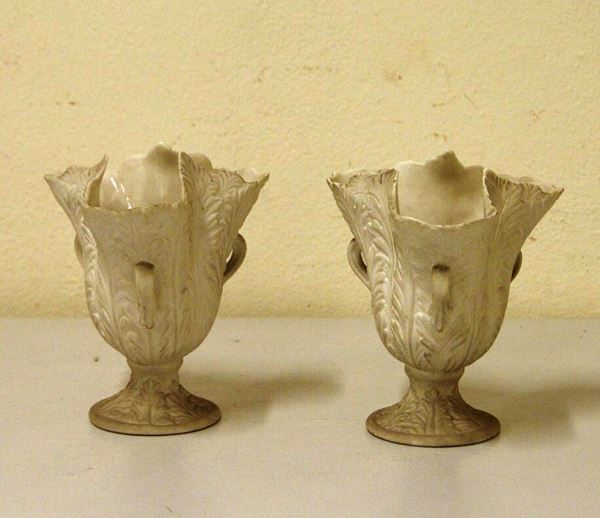 Coppia di vasi, sec. XX, in bisquit, alt. cm 20 (2)  - Asta Antiquariato, Collezionismo & Interiors - Poggio Bracciolini Casa d'Aste