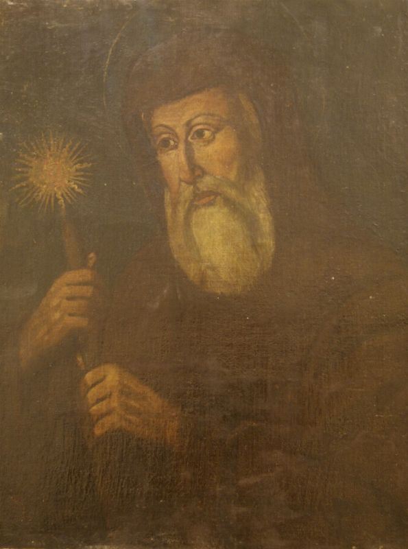 Scuola italiana, sec. XVIII  SANTO  olio su tela, cm 62x47