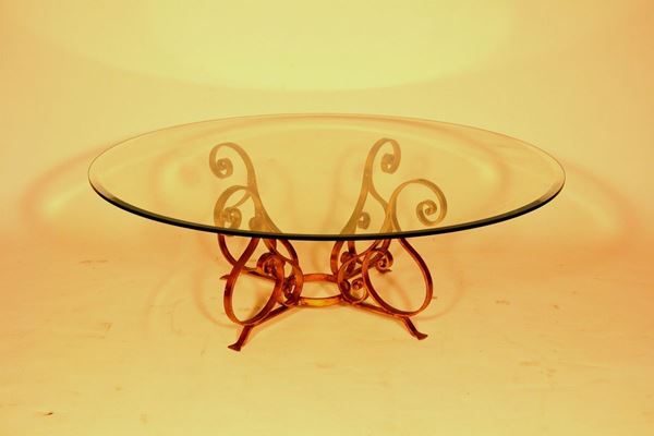 Tavolo basso con piano in cristallo  - Asta Arredi, oggetti d'arte, mobili antichi e argenti - Poggio Bracciolini Casa d'Aste