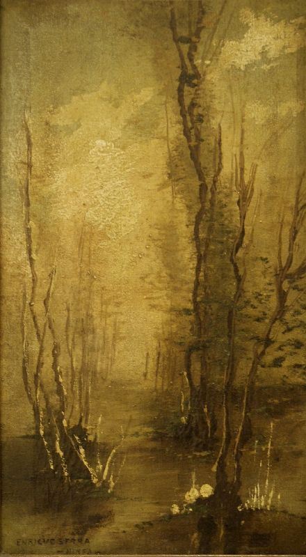 Enrique Serra (Barcellona 1859-Roma 1918)  NINFA olio su tela, cm 45x25  - Asta Arredi, oggetti d'arte, mobili antichi e argenti - Poggio Bracciolini Casa d'Aste