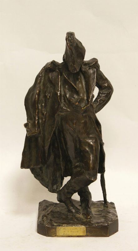 Giuseppe Grandi (Ganna 1843-1891)  IL MARESCIALLO NEY scultura in bronzo, alt. cm 31  - Asta Arredi, oggetti d'arte, mobili antichi e argenti - Poggio Bracciolini Casa d'Aste