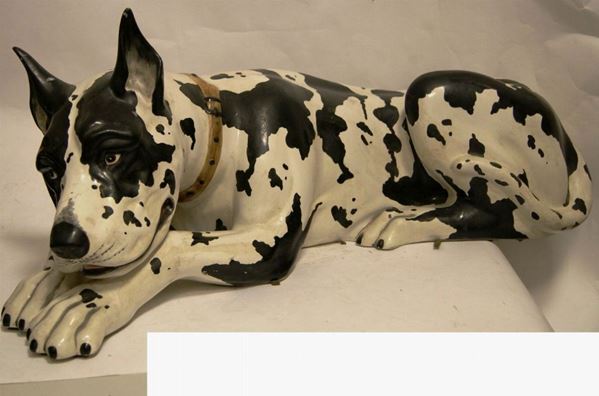 Scultura in ceramica, CANE, cm 83x28  - Asta Arredi, oggetti d'arte, mobili antichi e argenti - Poggio Bracciolini Casa d'Aste