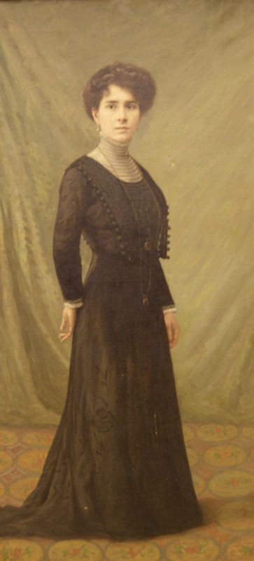 Scuola italiana, sec. XIX  GENTILDONNA olio su tela, cm 120x60