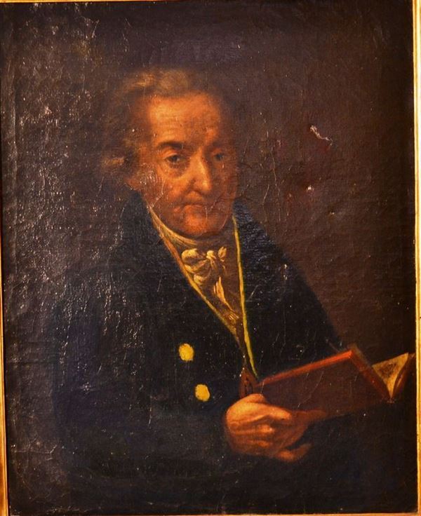 Scuola toscana, sec. XVIII RITRATTO DI GENTILUOMO olio su tela, cm 63x50,5