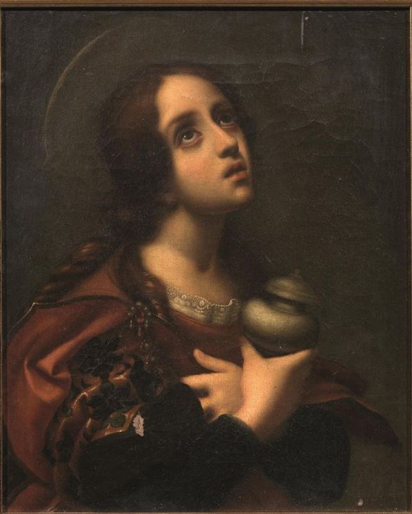 Da Carlo Dolci MARIA MADDALENA  olio su tela, cm 34x27,5     Dall'originale di Dolci, Galleria degli Uffizi, Firenze