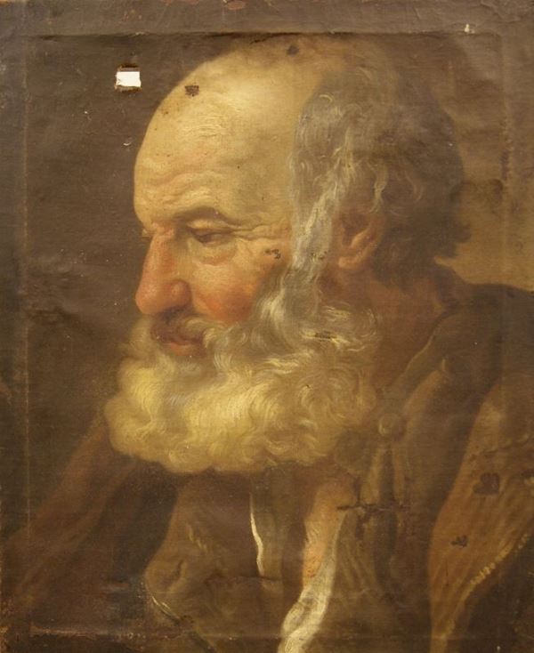 Scuola veneta, sec. XVII  PROFETA  olio su tela, cm 54x43