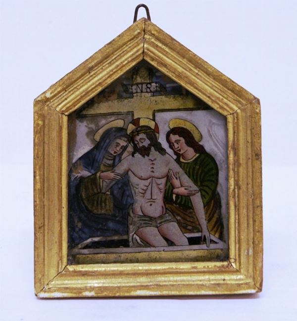 Piccola PACE, Venezia, sec. XVI, in vetro, cm 12x9  - Asta Antiquariato e Collezionismo - Poggio Bracciolini Casa d'Aste