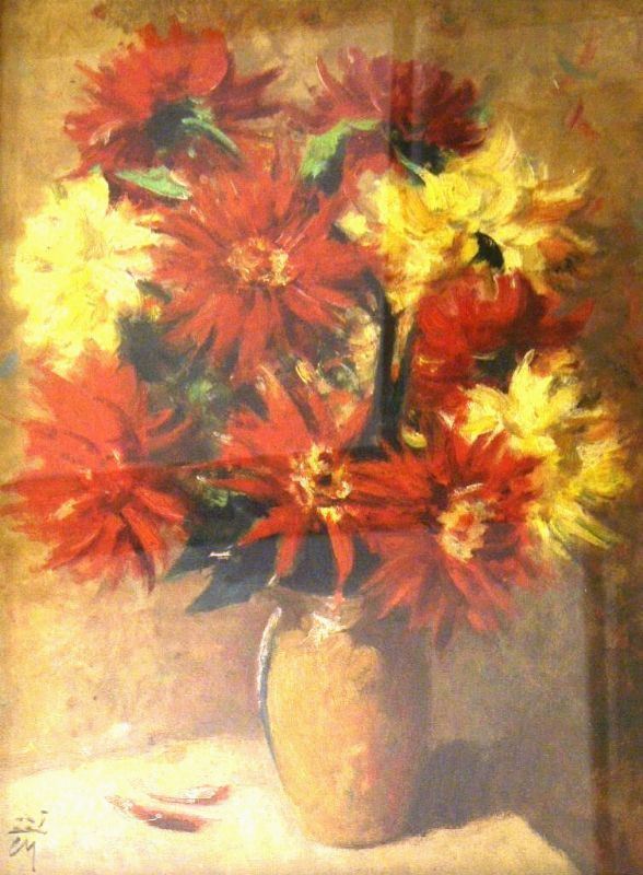 Corrado Michelassi (Livorno 1883-1965)  FIORI  olio su tavola, cm 45x60
