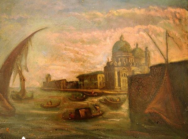Anonimo, sec.XIX  VENEZIA  olio su tavola, cm 40x30  difetti