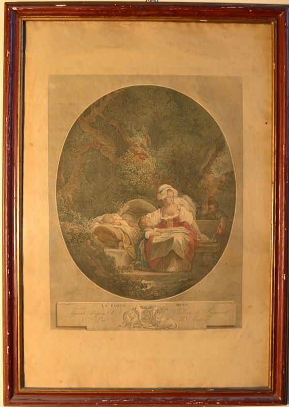 Da Jean-HonorÃ©Â Fragonard LA BONNE MERE  stampa a colori, cm 45x34