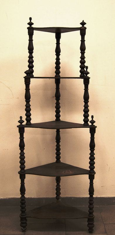 EtagÃ¨re, in legno, a cinque ripiani, colonnine tornite,  cm 55x33x153