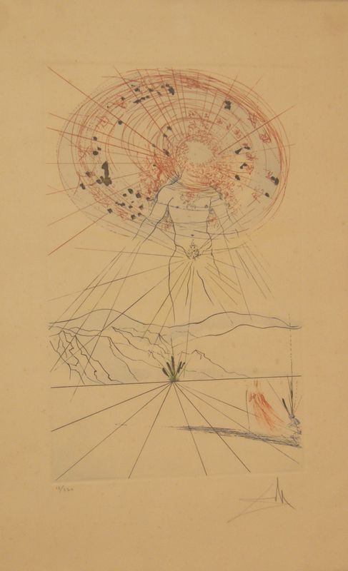 Acquaforte di Salvador Dali'  LA RESURREZIONE su carta, cm 50x35  con certificato di autenticitÃ 