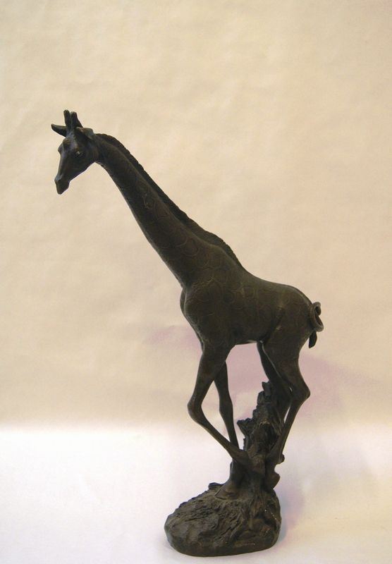 Scultura, sec. XX, GIRAFFA, in  bronzo, alt. cm 60