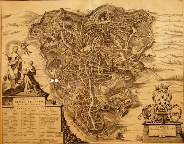 Stampa, sec. XIX SIENA, cm 41x52  - Asta Antiquariato e Collezionismo - Poggio Bracciolini Casa d'Aste