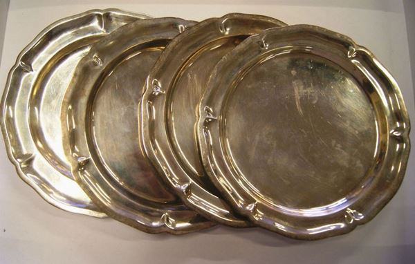 Quattro vassoi, sec. XX, in argento sterling messicano 925, gr. 1296(4)