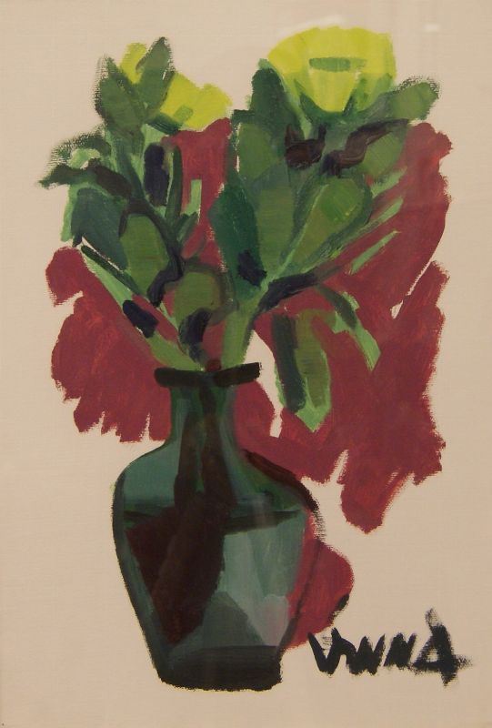 Lucio Venna (Venezia 1897-Firenze 1971)  FIORI olio su tela, cm 50x35  - Asta Antiquariato e Collezionismo - Poggio Bracciolini Casa d'Aste