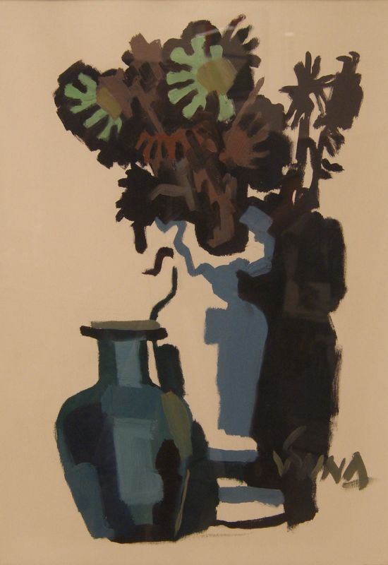 Lucio Venna (Venezia 1897- Firenze 1971)  FIORI E VASI  olio su tela, cm 70x50