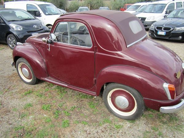 Autovettura Fiat 500 C Topolino, decappotabile, immatricolata 1951, ritargata 1979, telaio 246957, completa di documenti, colore rosso fegato, interni grigio, ottime condizioni di carrozzeria