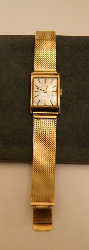 Orologio da polso per signora Tissot, con cassa e cinturino in oro giallo, gr. 36, quadrante difettoso