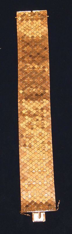 Bracciale a fascia larga, in oro bianco e giallo, gr. 79,5