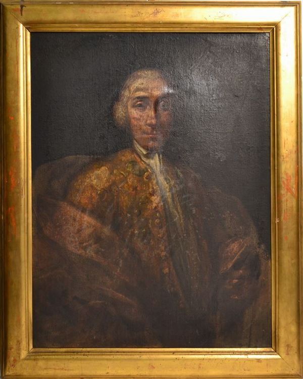 Scuola Italia settentrionale, sec. XVIII   RITRATTO DI GENTILUOMO   olio su tela, cm 87x67