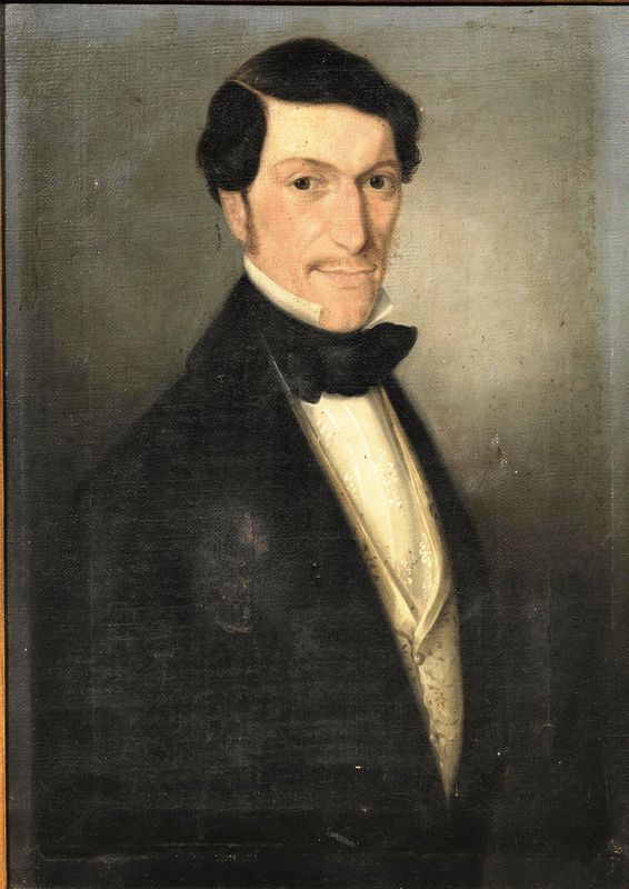 Scuola francese, sec. XIX  RITRATTO DI GENTILUOMO   olio su tela, cm 50x36  - Asta Antiquariato, Collezionismo & Gioielli - Poggio Bracciolini Casa d'Aste