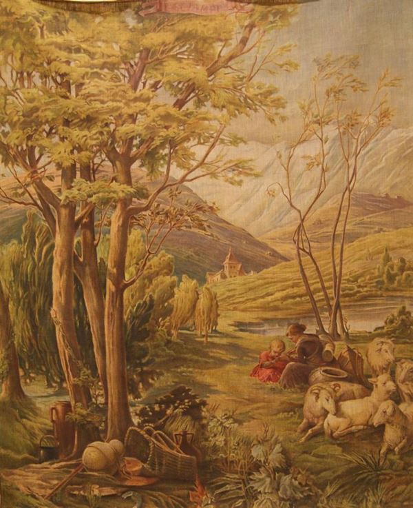 Succo d'erba  PAESAGGIO BUCOLICO cm 197X160  - Asta Antiquariato, Collezionismo & Gioielli - Poggio Bracciolini Casa d'Aste