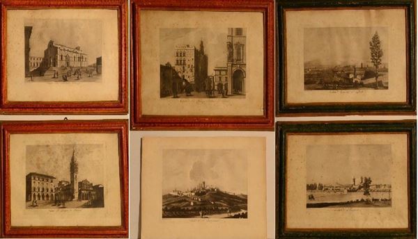 Terreni                                                                    vedute della Toscana                                                        sei stampe